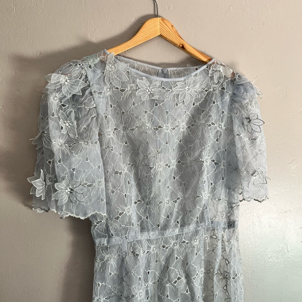 Vintage light blue eyelet dress